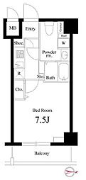 グランパーク町屋 1Kの間取図画像