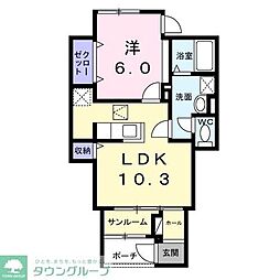 A-1(エーワン) 1LDKの間取図画像