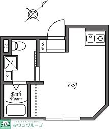 ガーデンズコスモス ワンルームの間取図画像