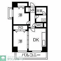 第六鳥塚ビル 2DKの間取図画像