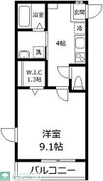 JET・SAO 1LDKの間取図画像