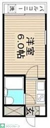 レジデンスキリン 1Kの間取図画像