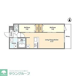 GENOVIA梅島 2LDKの間取図画像