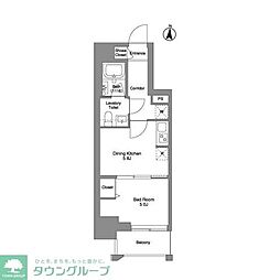 クラリティア綾瀬 8階1DKの間取り