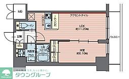 プレジオ西新井 14階1LDKの間取り