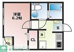アルカディア 2階1Kの間取り