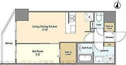 ＨＦ北千住レジデンス 4階1LDKの間取り