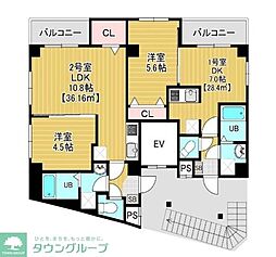 メゾン　ド　シエルIX 6階1DKの間取り