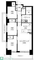 アーバンパーク谷在家 10階3LDKの間取り