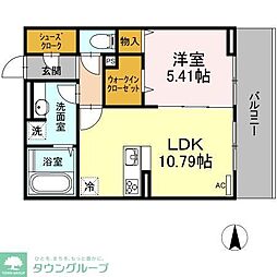 つくばエクスプレス 六町駅 徒歩3分の賃貸アパート 3階1LDKの間取り