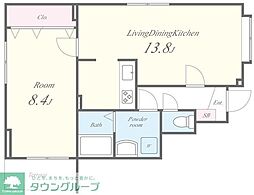 東武伊勢崎線 西新井駅 徒歩18分の賃貸アパート 1階1LDKの間取り