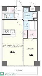 東武伊勢崎線 梅島駅 徒歩14分の賃貸マンション 5階1LDKの間取り