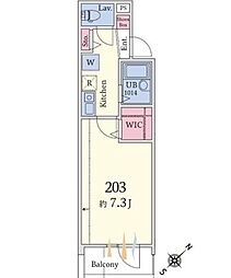 京成押上線 青砥駅 徒歩5分の賃貸アパート 2階1Kの間取り