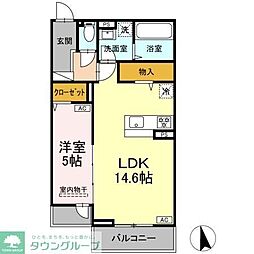 東武伊勢崎線 竹ノ塚駅 徒歩9分の賃貸アパート 3階1LDKの間取り