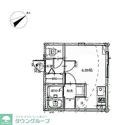 京成本線 お花茶屋駅 徒歩11分の賃貸アパート 3階ワンルームの間取り
