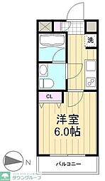 京成本線 お花茶屋駅 徒歩6分の賃貸マンション 4階1Kの間取り
