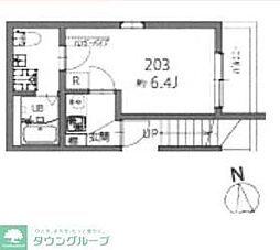 京成本線 堀切菖蒲園駅 徒歩5分の賃貸アパート 2階1Kの間取り