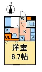 京成本線 お花茶屋駅 徒歩7分の賃貸アパート 1階1Kの間取り