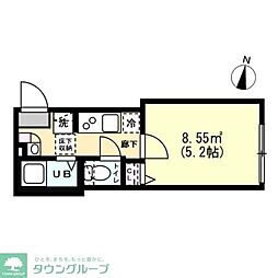 グランクオール西新井 1階1Kの間取り