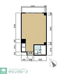押上PARKSQUARE ワンルームの間取図画像