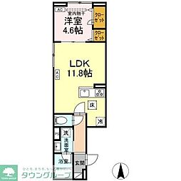 セレスティア大谷田3 1LDKの間取図画像