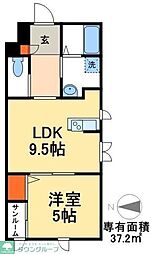 ラヴィエント綾瀬 1LDKの間取図画像