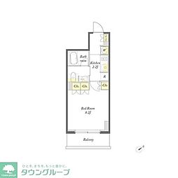 プライムメゾン 1Kの間取図画像