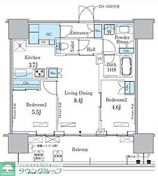 HARUMI　FLAG　PORT　VILLAGE　Ｂ棟 15階2LDKの間取り