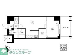 東京マンション 11階1LDKの間取り
