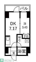TRADIS森下 3階1DKの間取り
