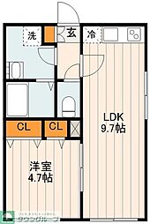 東京メトロ千代田線 北綾瀬駅 徒歩8分の賃貸マンション 4階1LDKの間取り