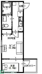アルカンシエル北千住 1階1DKの間取り