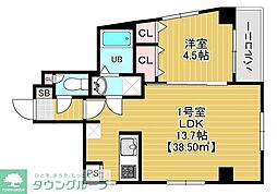 Ｔｈｅ　Ｈｏｕｓｅ　ｍｉｎｏｗａ 8階2LDKの間取り