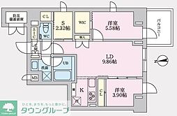 タスキプライムテラス後楽園 7階2SLDKの間取り