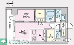 タスキプライムテラス後楽園 5階1SLDKの間取り