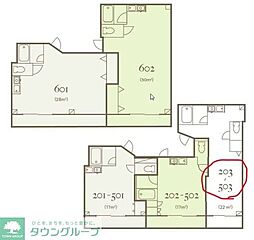 キャタデイマンション 3階ワンルームの間取り