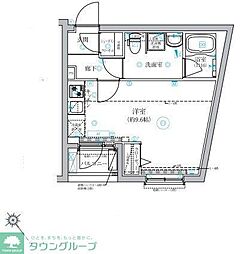 ベルシードステアーアルファ西日暮里 3階ワンルームの間取り