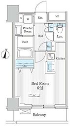 エトワール飯田橋 2階1Kの間取り