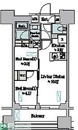 Brillia ist 墨田曳舟 11階2LDKの間取り
