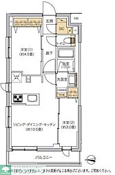 リビオメゾン湯島 2LDKの間取図画像