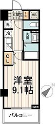カスタリア本駒込 1Kの間取図画像