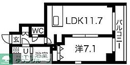 プレール・ドゥーク錦糸公園NORTH 1LDKの間取図画像