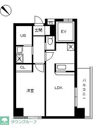 スカイコート後楽園WEST 1LDKの間取図画像