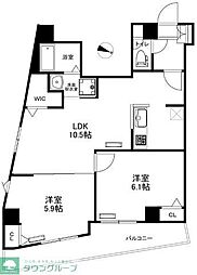 ルミナス西日暮里 2LDKの間取図画像