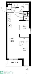 プレセダン千駄木 2LDKの間取図画像
