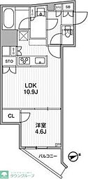 nido蔵前レジデンス 1LDKの間取図画像