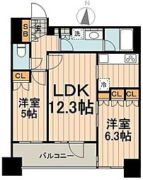 パークアクシス御茶ノ水ステージ 2LDKの間取図画像