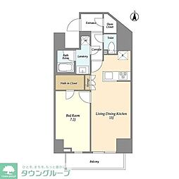 グランカーサ三ノ輪4 1LDKの間取図画像