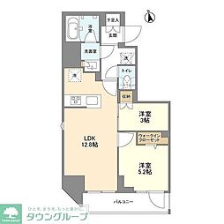 リビオメゾン上野松が谷 2LDKの間取図画像