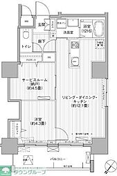 グランデュール富士 1SLDKの間取図画像